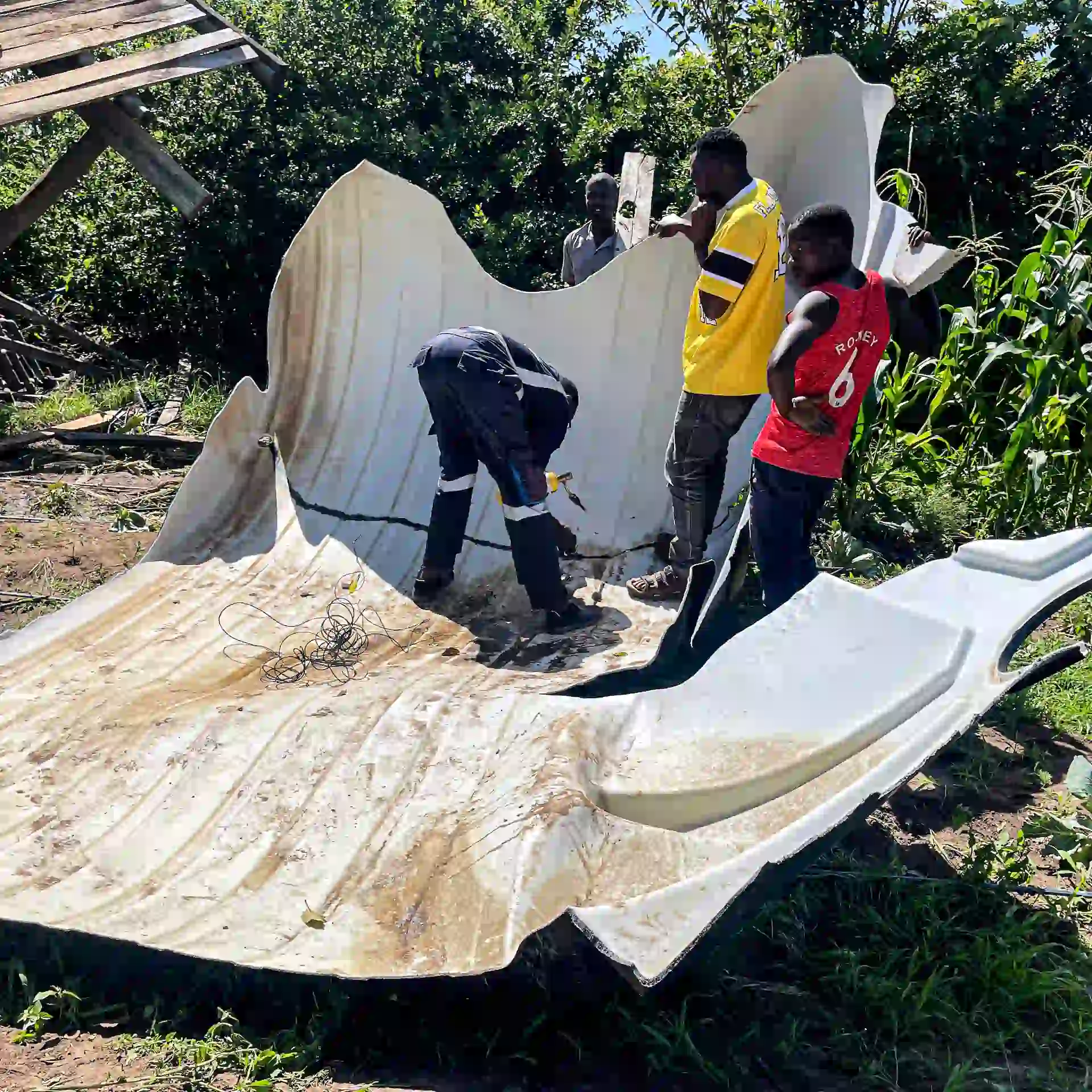 On-site farm water tank repair carried out in Kenya