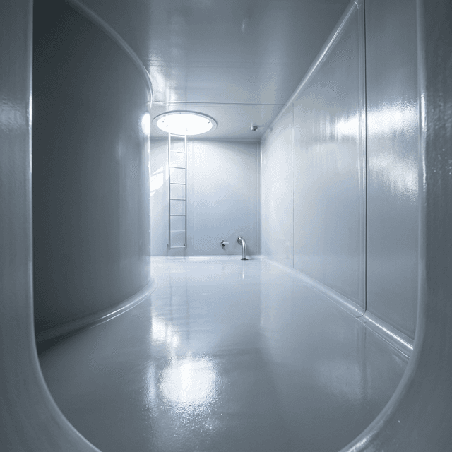 Clean water tank after professional cleaning